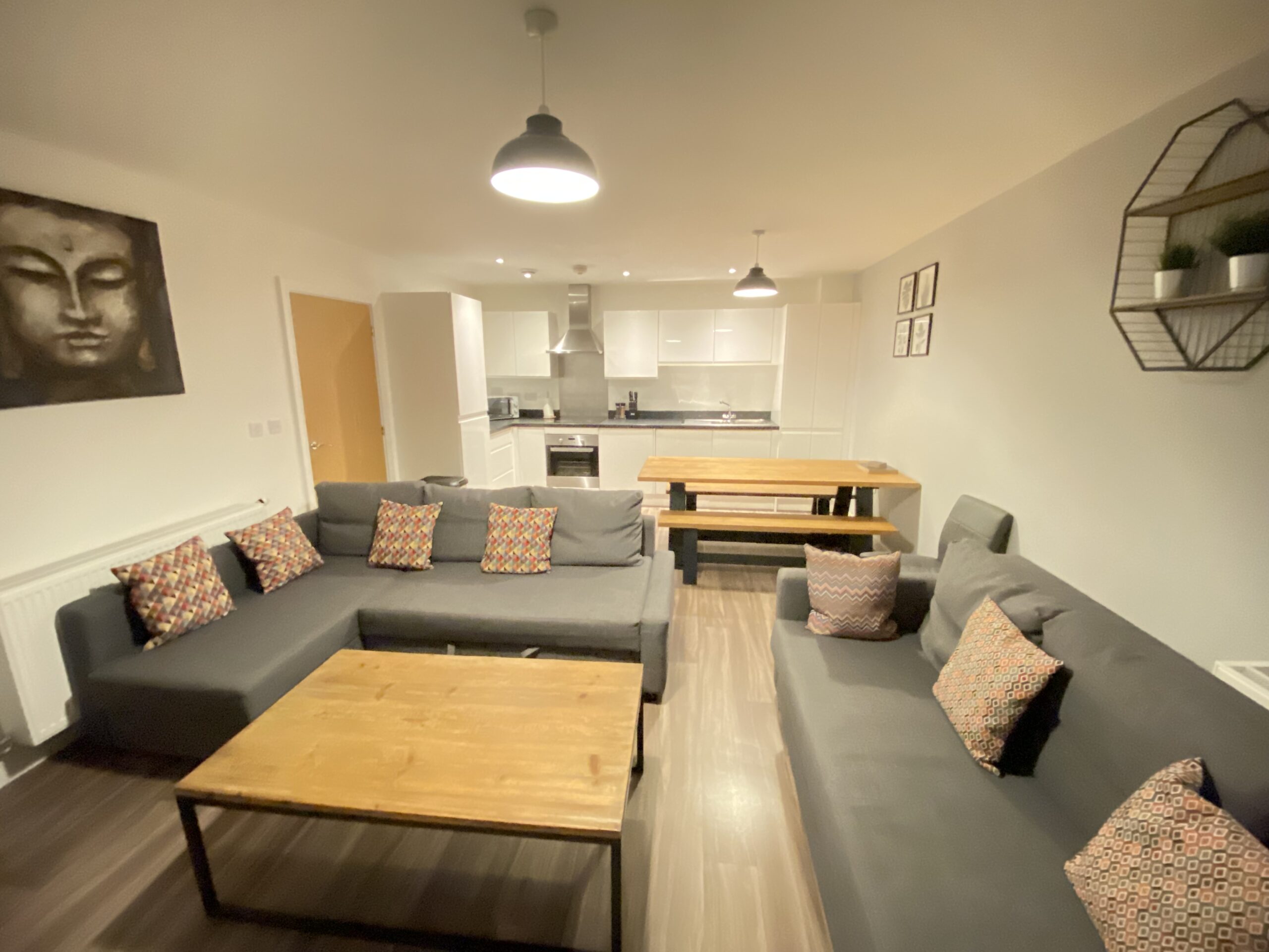 lounge area 3 bed serviced accommodation Portsmouth